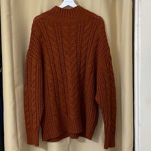 Dusty Orange Autumn Soft Cozy Knitted Sweater